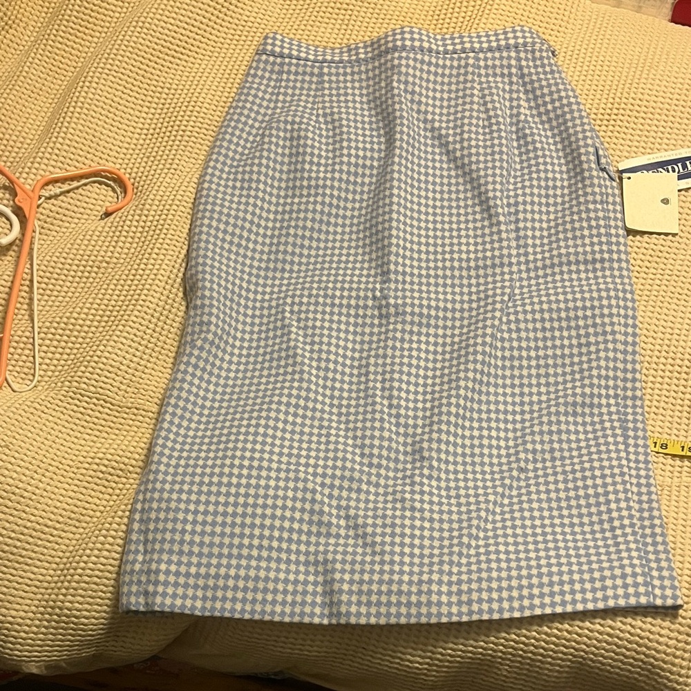 Pendleton Blue and White Checkered Pencil Skirt